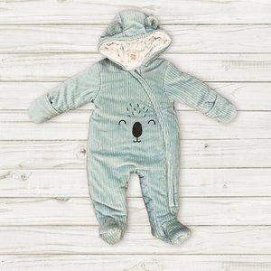 Teal Baby Snowsuit Bunting Suit -